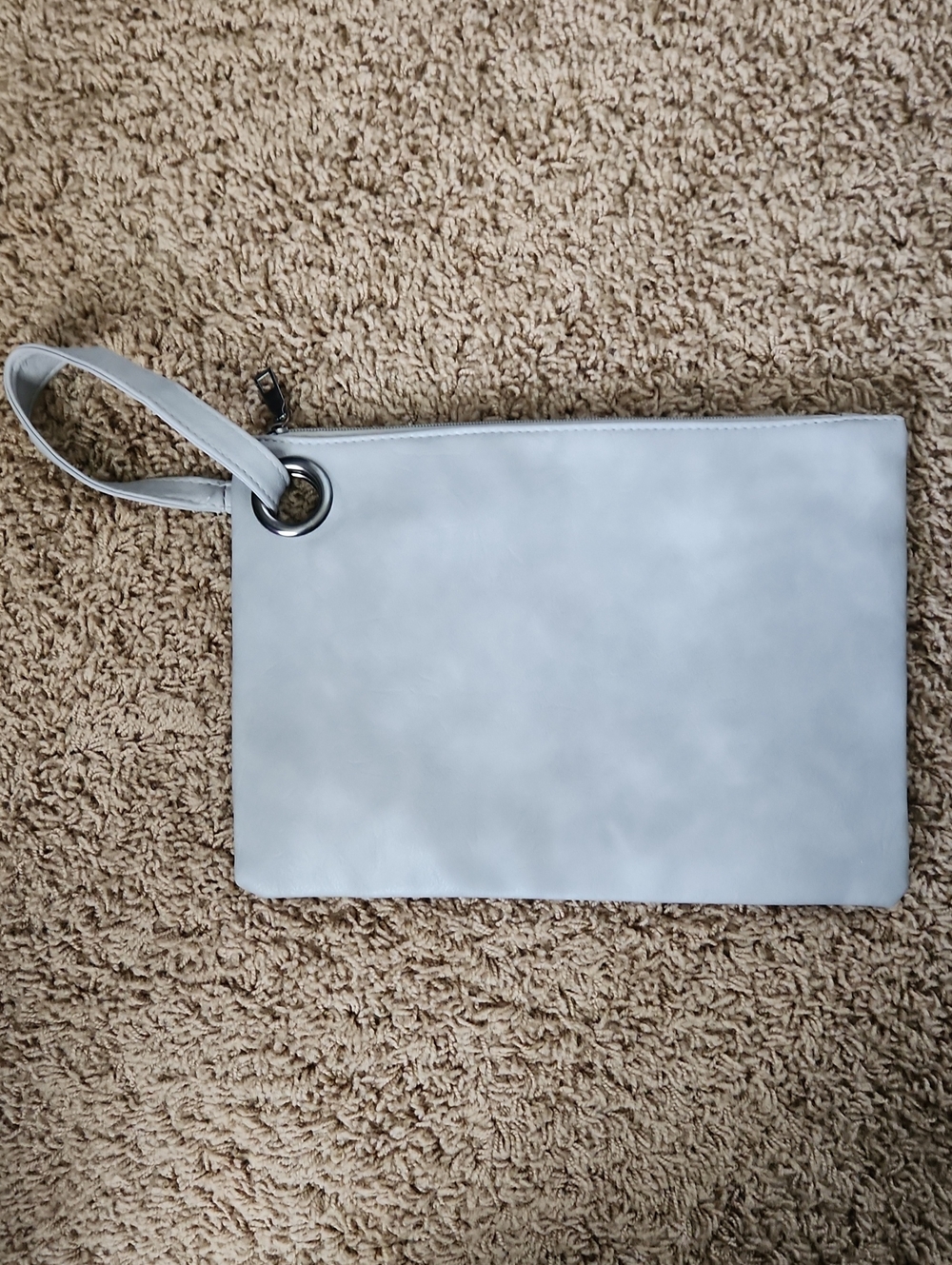 Minimalist Light Gray Wristlet Clutch